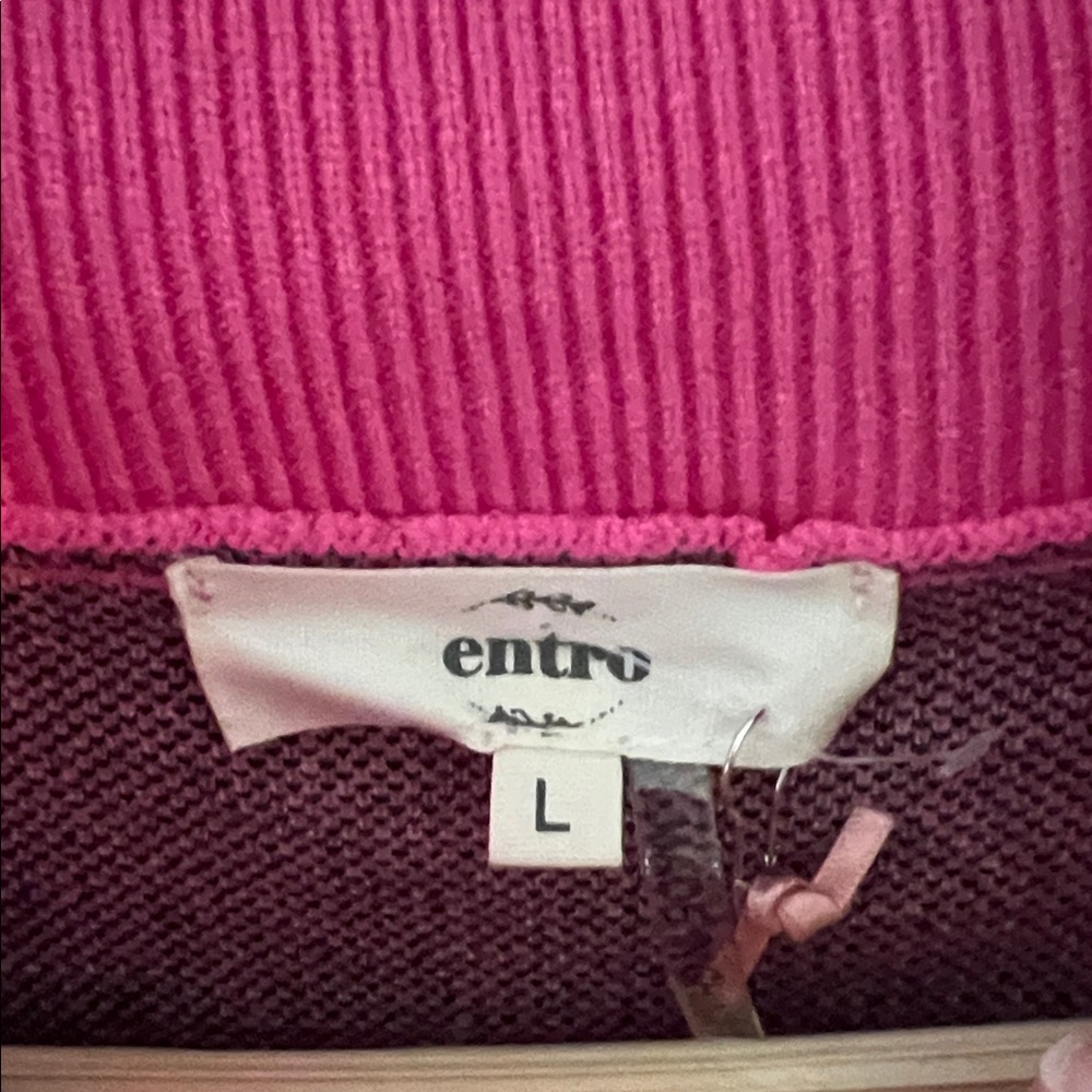 Entro Pink Print Sweater - Picture 6 of 9